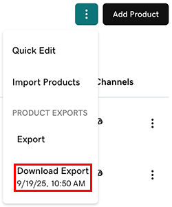 Record of last export to .csv file