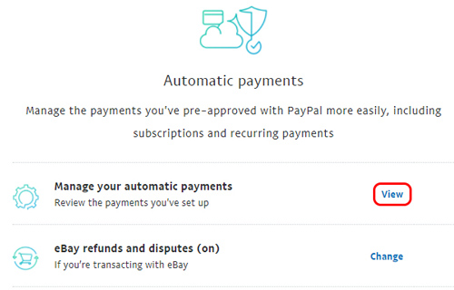 View automatic payments