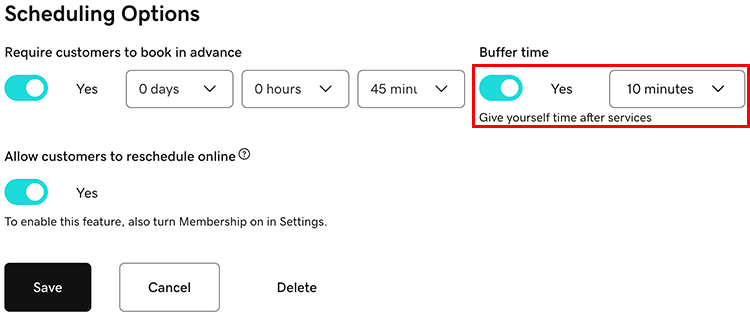 Add buffer time