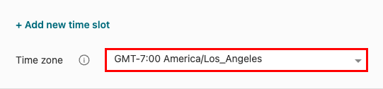 The timezone section of the page.