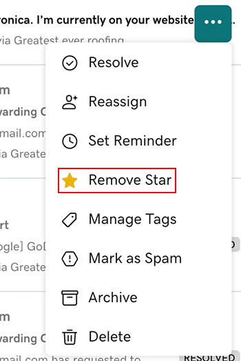 Select to see starred messages