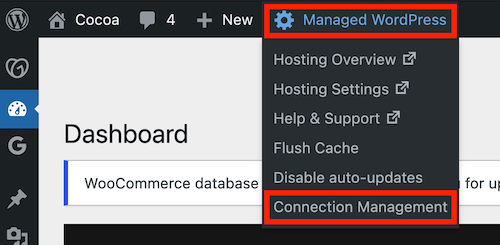 Managed WordPress Connection Management