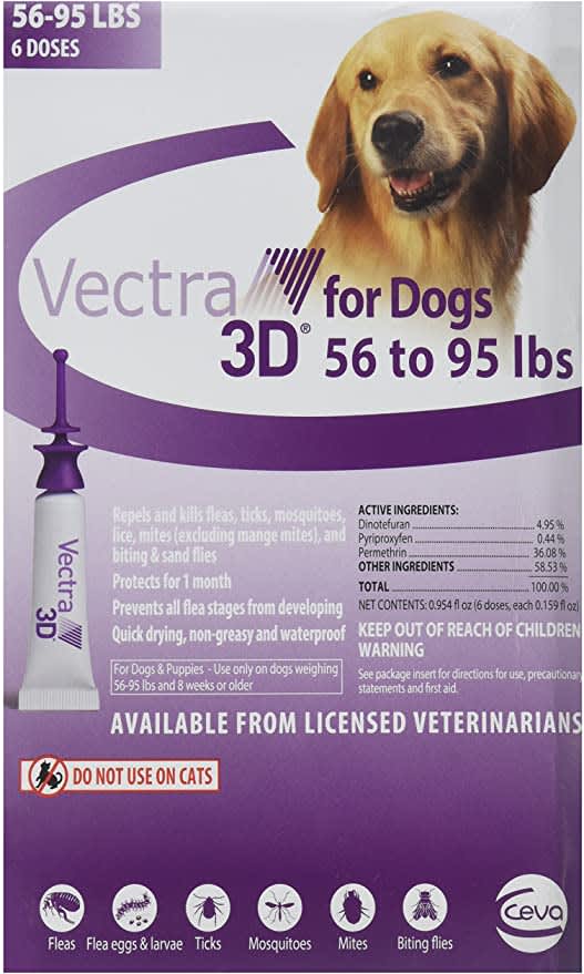 vectra 3d flea & tick spot treatment - pawp