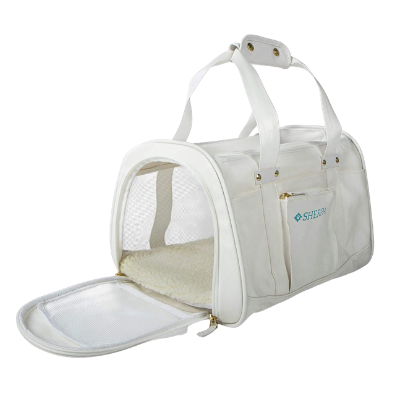 Sherpa Travel Wipe Clean Technology Airline Approved White and Gray Pet Carrier - Pawp