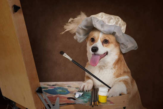 Canva - Welsh corgi Pembroke dog artist