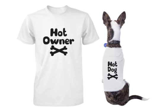 hot owner and hot dog matching tees