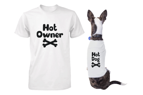 hot owner and hot dog matching tees