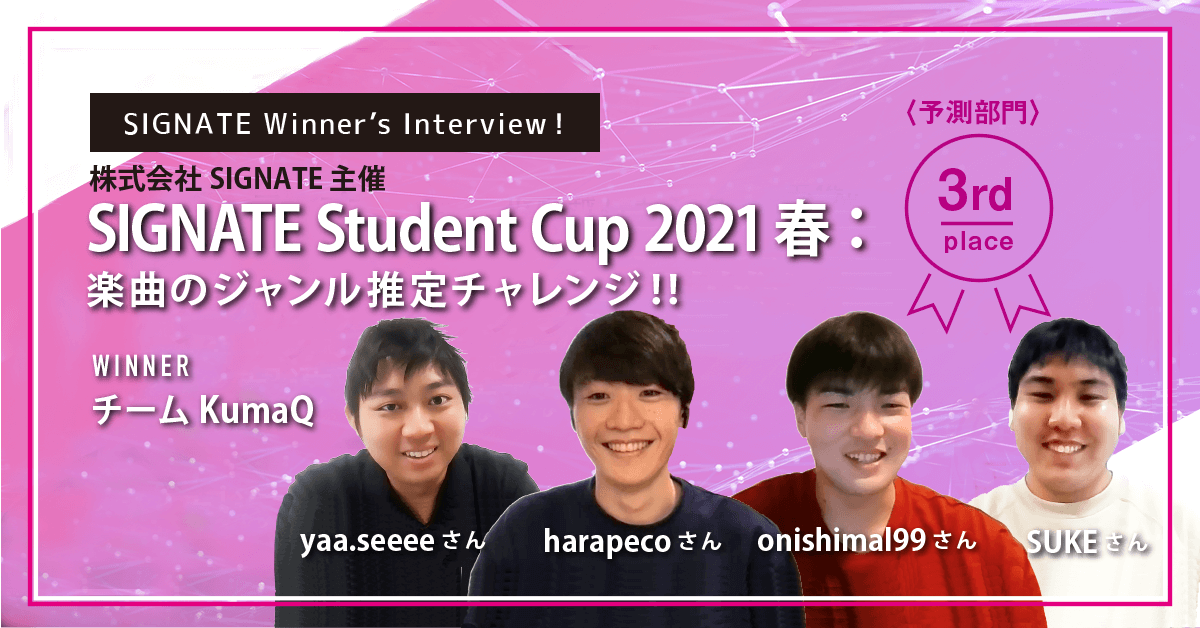 winner's_interview_StudentCup2021春：楽曲のジャンル推定チャレンジ_3rd_チームKumaQ