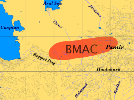 Mapa baktrijsko-margiánského archeologického komplexu zasazuje Džarkutan do širší krajiny bronzových sídlišť a směny. Kredit: Wikimedia Commons, CC BY-SA 3.0