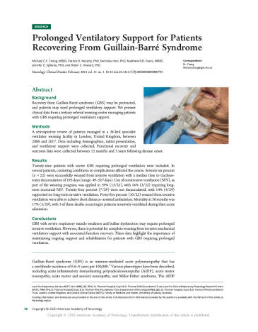 Ongoing Support And Rehabilitation Are Crucial For Patients With Guillain Barre Syndrome Who Need Prolonged Ventilation Neurodiem