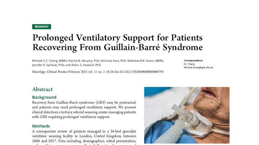 Ongoing Support And Rehabilitation Are Crucial For Patients With Guillain Barre Syndrome Who Need Prolonged Ventilation Neurodiem Ongoing Support And Rehabilitation Are Crucial For Patients With Guillain Barre Syndrome Who Need Prolonged Ventilation Neurodiem
