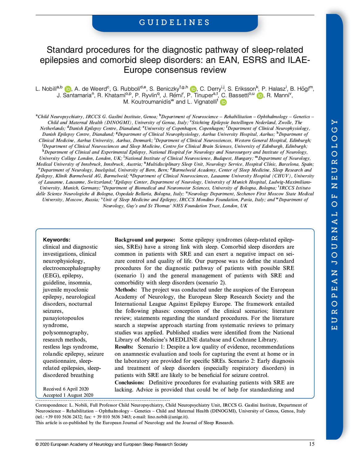 Guideline Highlights The Importance Of Identifying And Treating Specific Sleep Disorders For The Management And Outcome Of Patients With Sleep Related Epilepsy Neurodiem