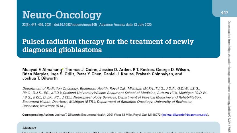 Treatment Of Newly Diagnosed Glioblastoma With Pulsed Rt Feasible With Promising Effectiveness And Maintains Neurocognitive Function And Qol Neurodiem