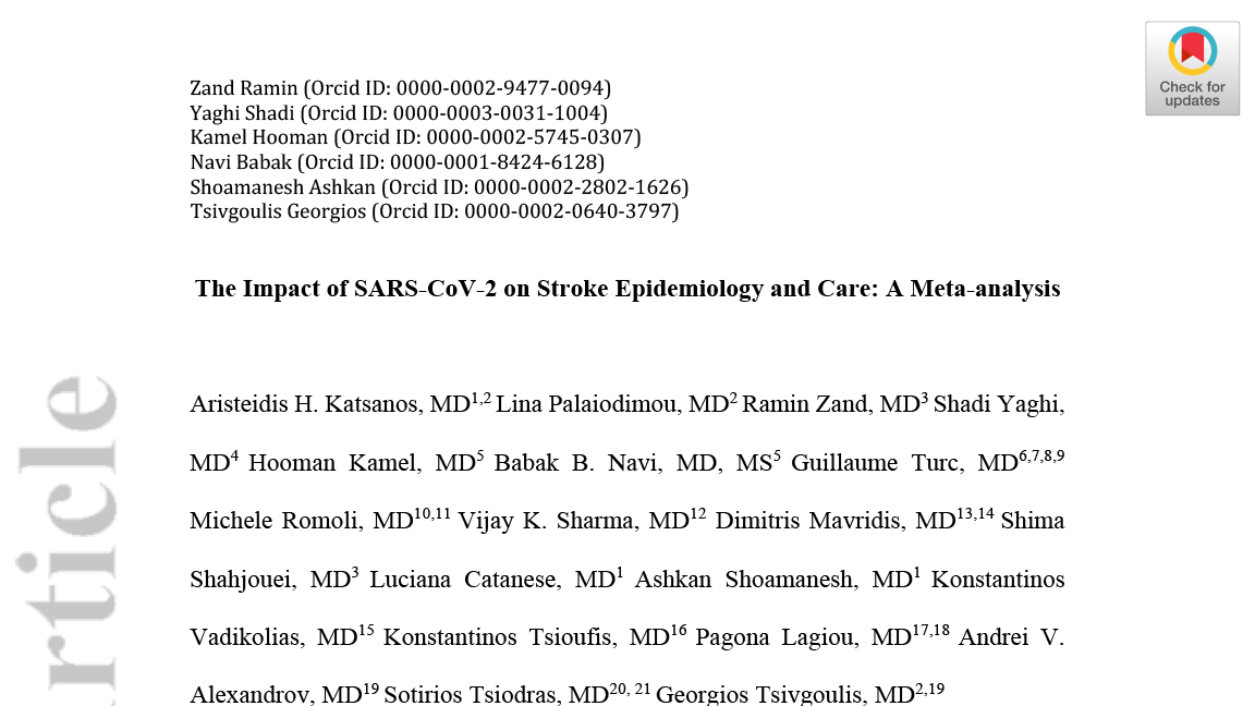 Sars Cov 2 Infection Appears To Be Associated With An Increased Risk Of Ischemic Stroke And Potentially Cryptogenic Stroke In Particular Neurodiem