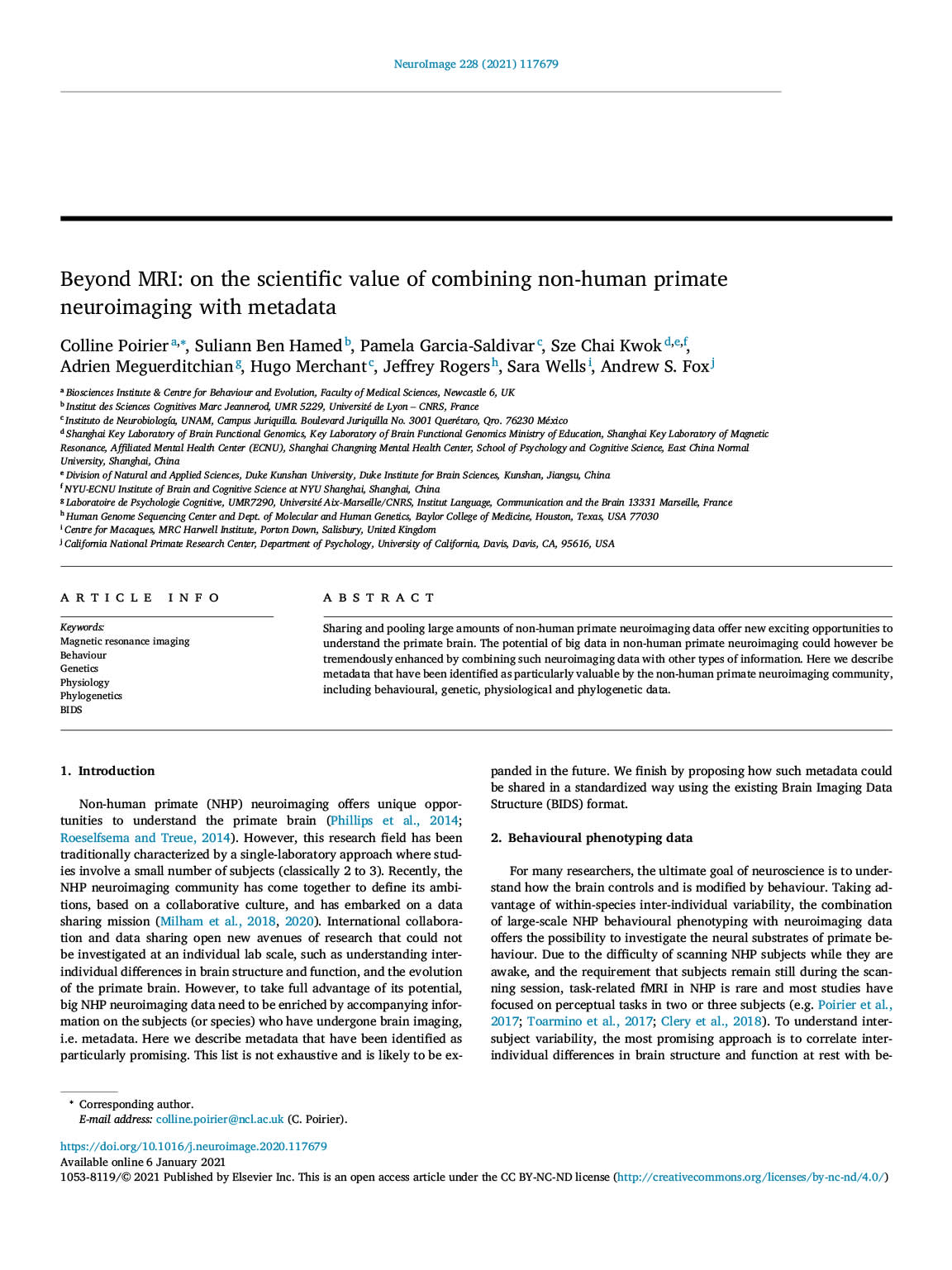 Beyond Mri On The Scientific Value Of Combining Non Human Primate Neuroimaging With Metadata Neurodiem