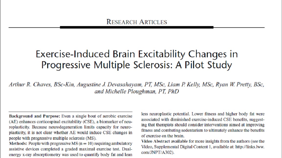 Despite High Levels Of Disability People With Progressive Ms Retain A Capacity For Exercise Induced Neuroplasticity Neurodiem
