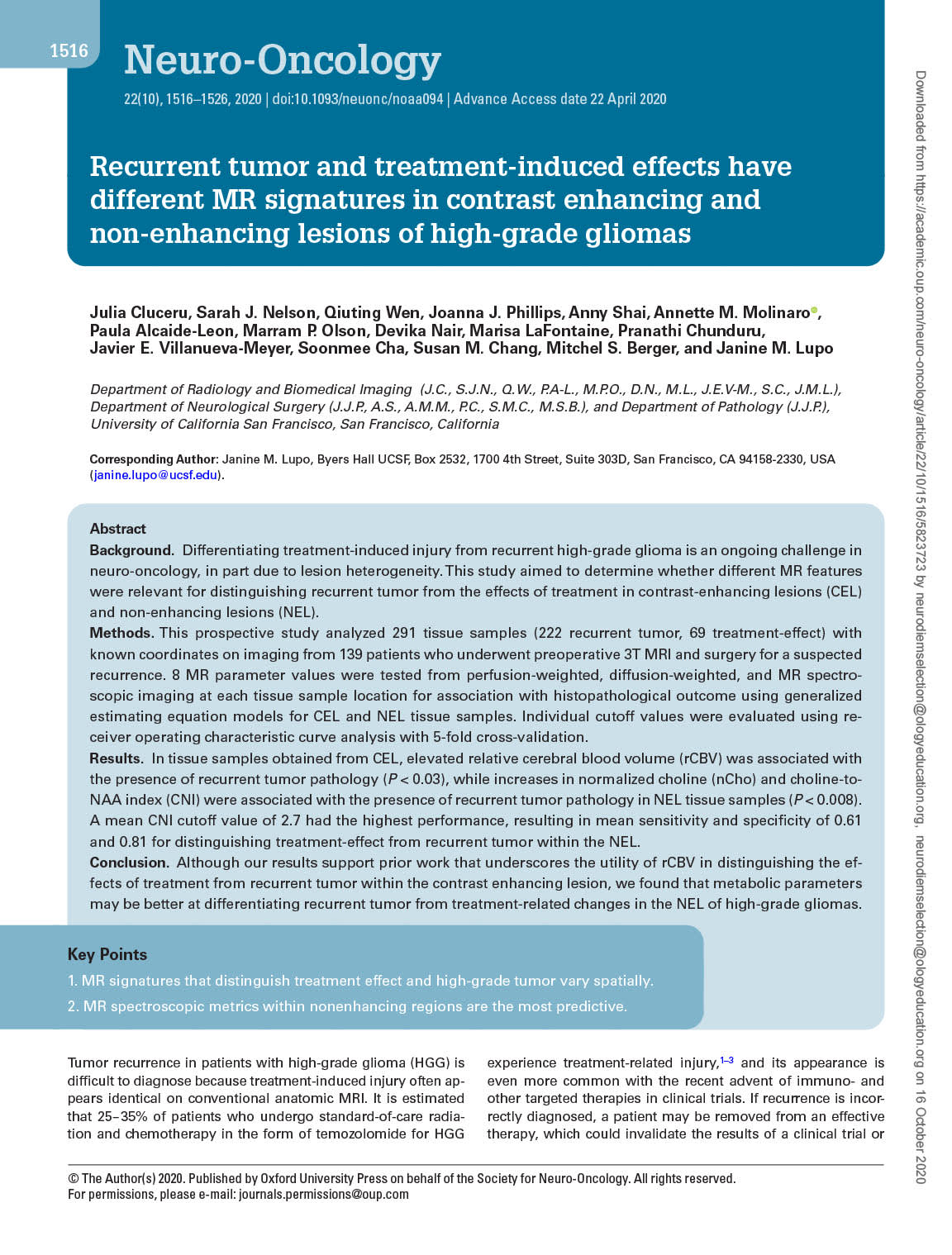 How Best To Differentiate Recurrent Tumor From Treatment Related Changes In High Grade Gliomas Relative Cerebral Blood Volume Or Metabolic Parameters Neurodiem