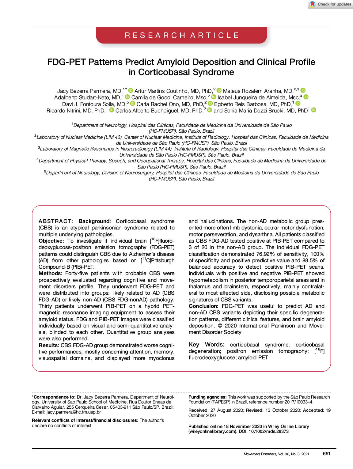 Fdg Pet Can Distinguish Ad From Non Ad Variants Of Corticobasal Syndrome By Degeneration Patterns Clinical Features And Brain Amyloid Deposition Neurodiem