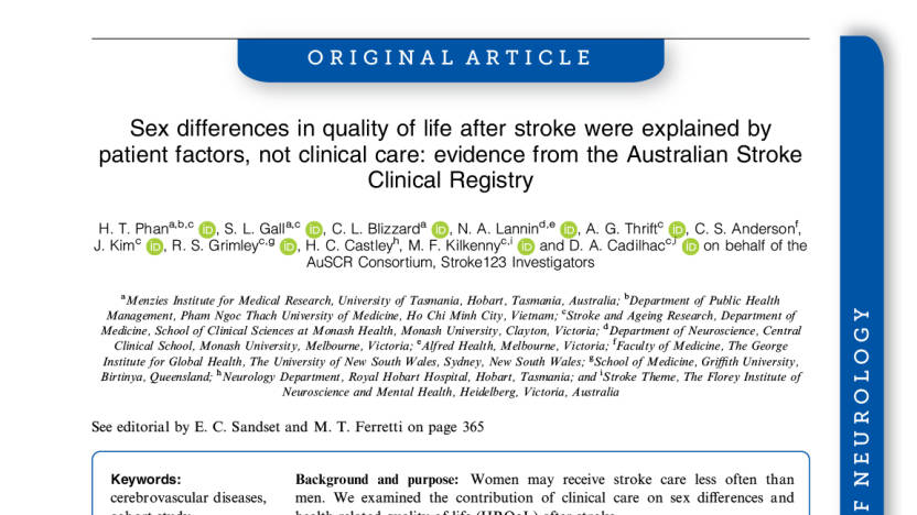 Stroke Severity And Comorbidities Contribute To Poorer Health Related Quality Of Life In Men Younger Than 65 Years And Women Aged 75 Years Or Older Neurodiem
