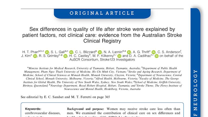 Stroke Severity And Comorbidities Contribute To Poorer Health Related Quality Of Life In Men Younger Than 65 Years And Women Aged 75 Years Or Older Neurodiem