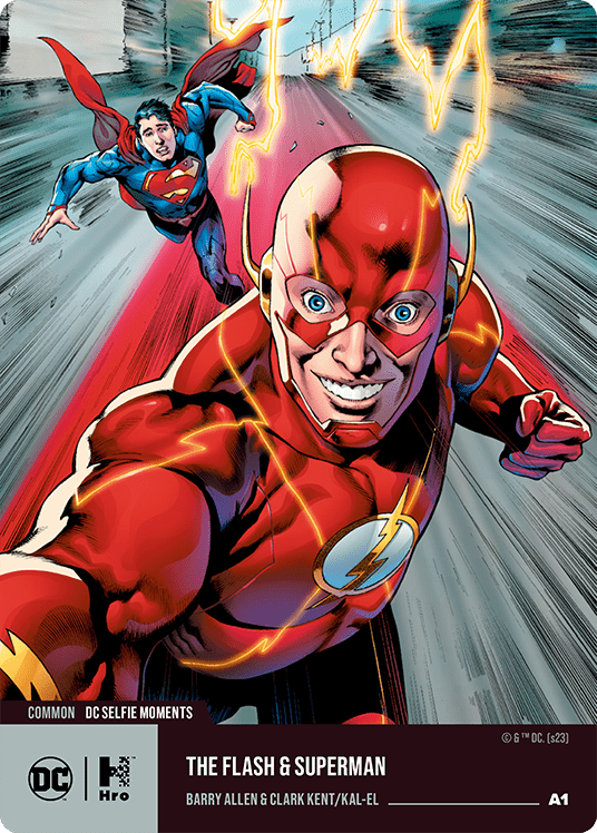 DC - DC Selfie Moments - Card 01 - Common - The Flash and Superman-min