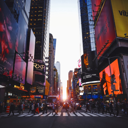 Times Square photo Luca Bravo on Unsplash