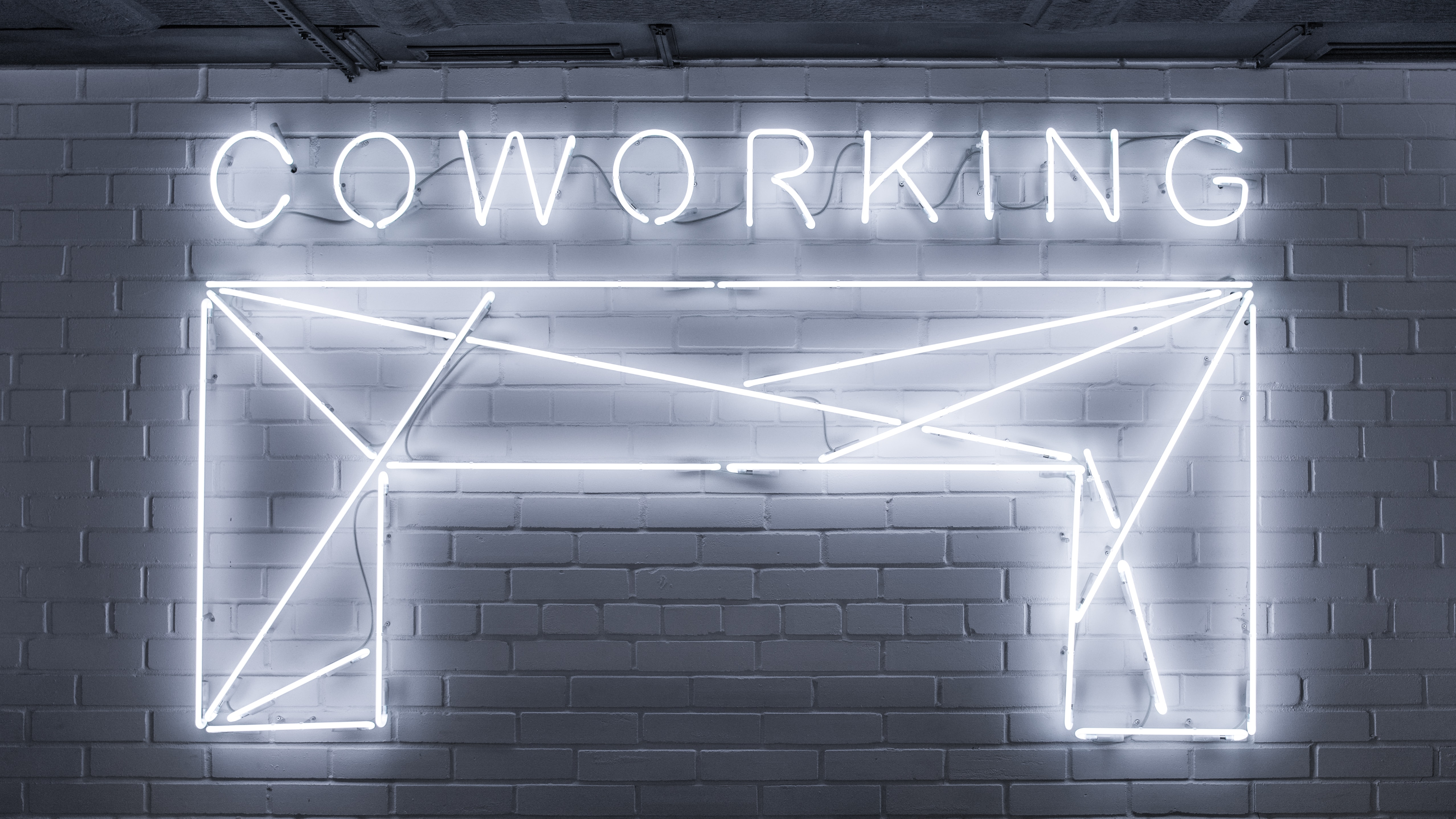 Neon co-working sign
