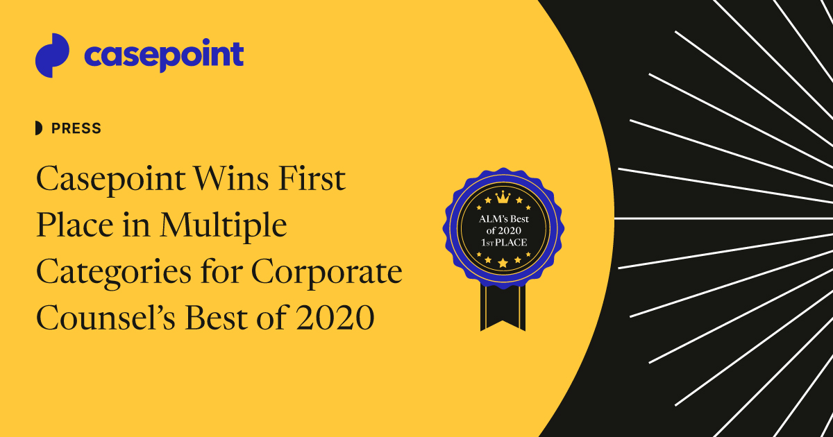 Casepoint wins price multiple categories for corporate counsel’s 2020 ...