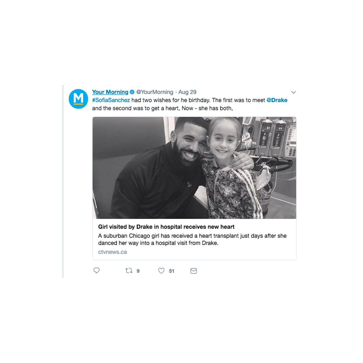 Drake Surprises 11-Year-Old Fan Awaiting Heart Transplant