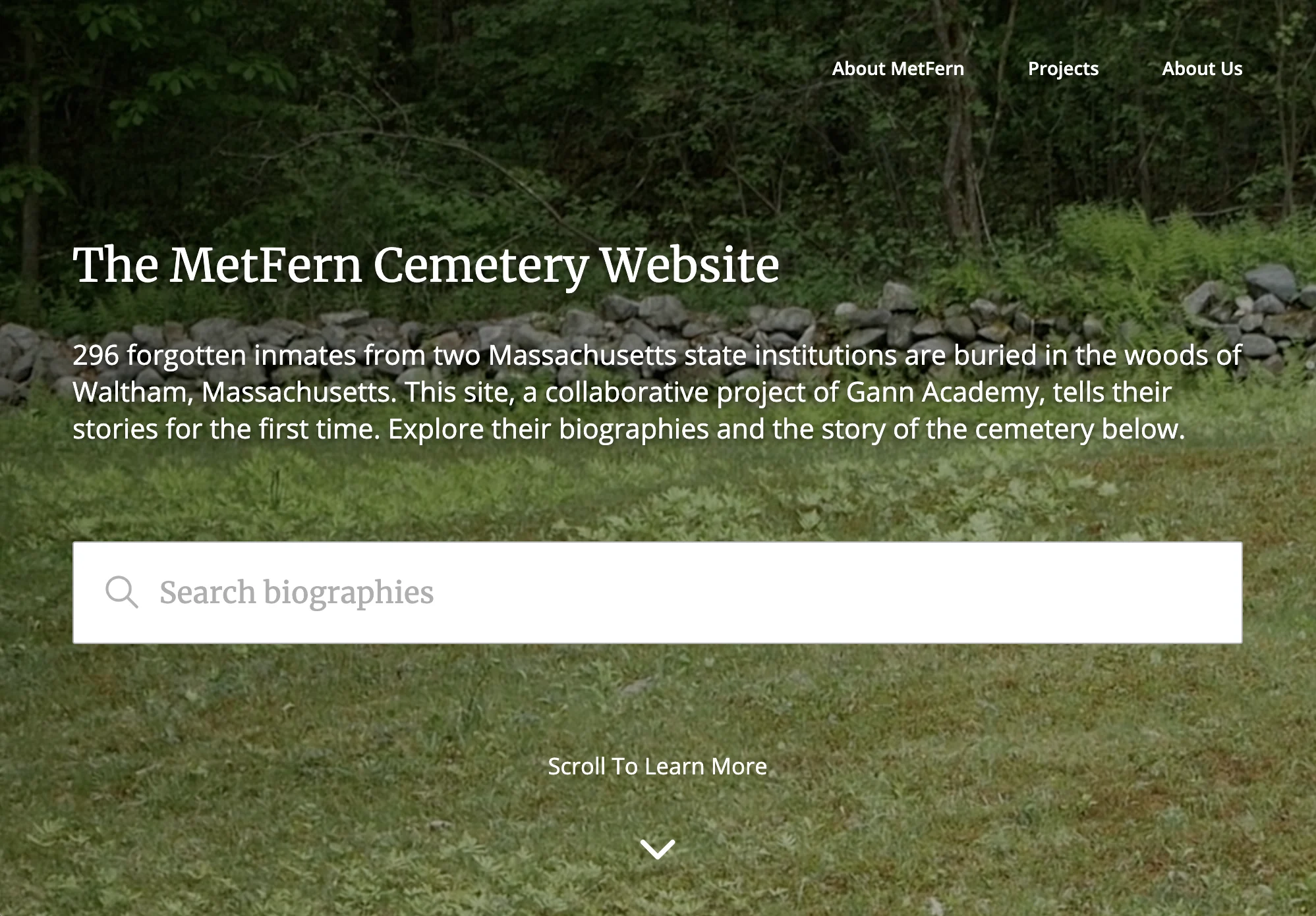 MetFern Cemetery Website Preview Cover Image