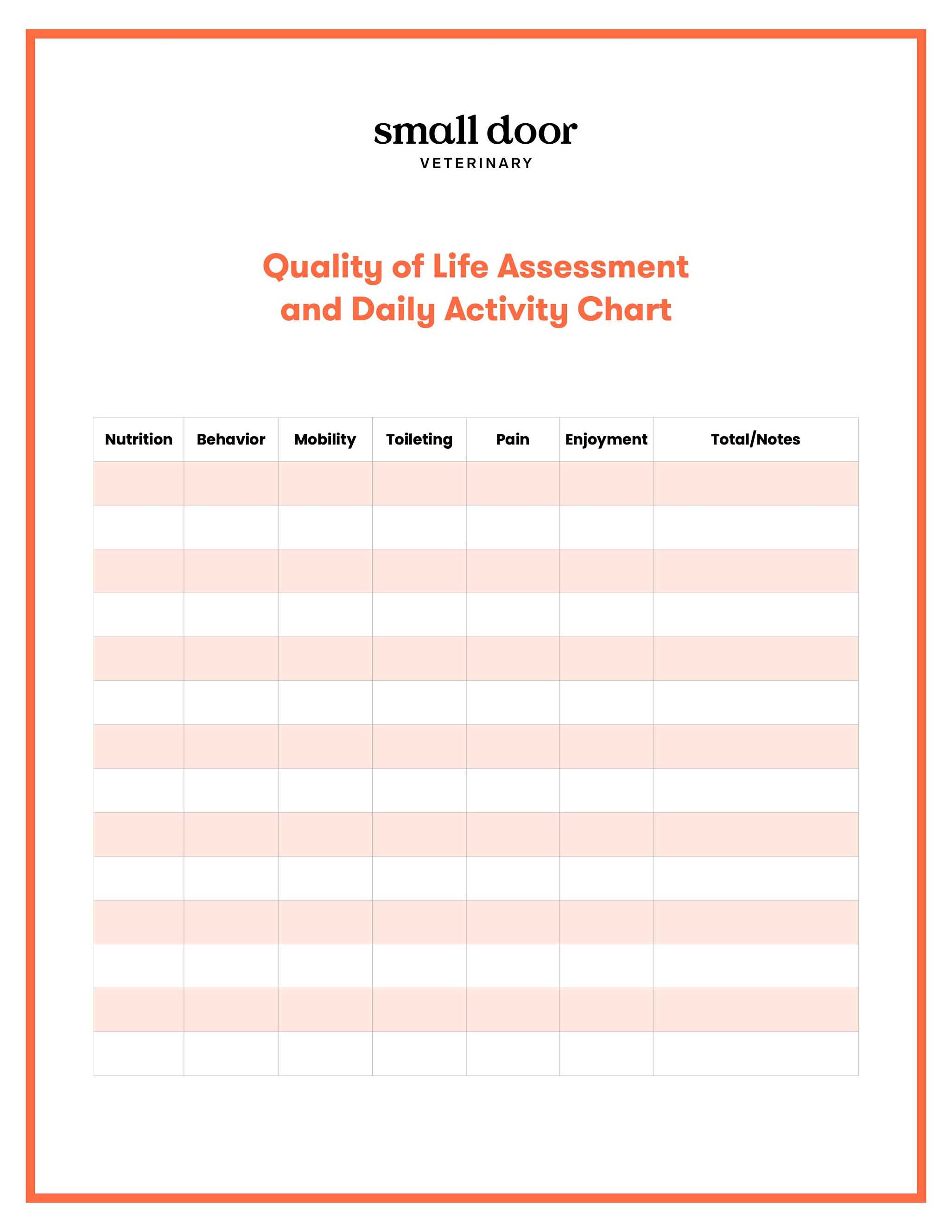 Euthanasia and Quality of Life Assessment Small Door Veterinary
