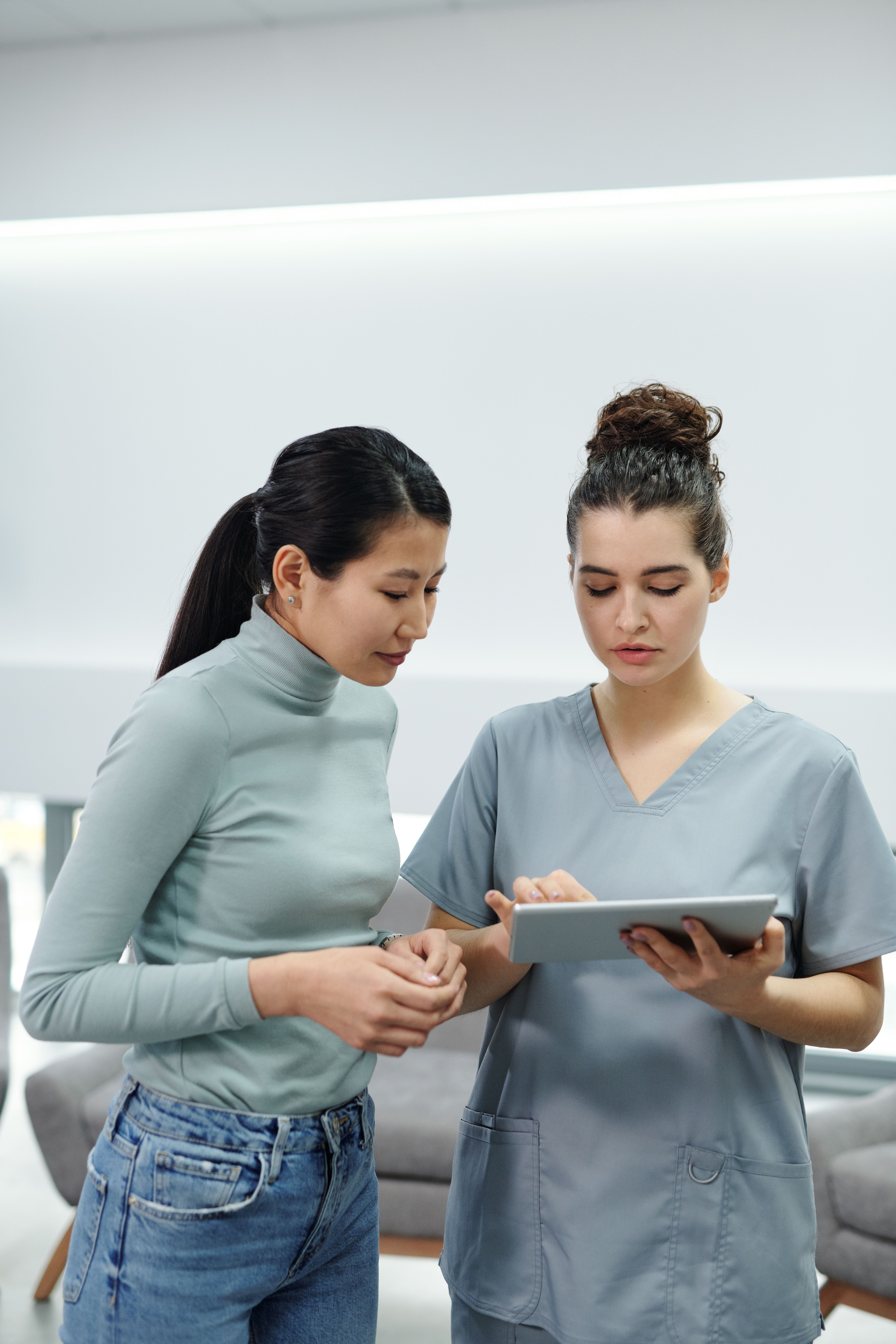 Nurse checking the clinic schedule