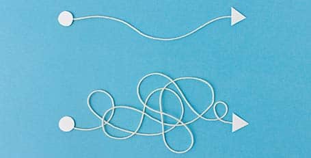 white arrows straight vs twisted