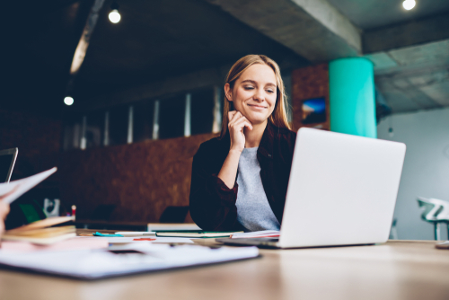 Woman studying project management for career development