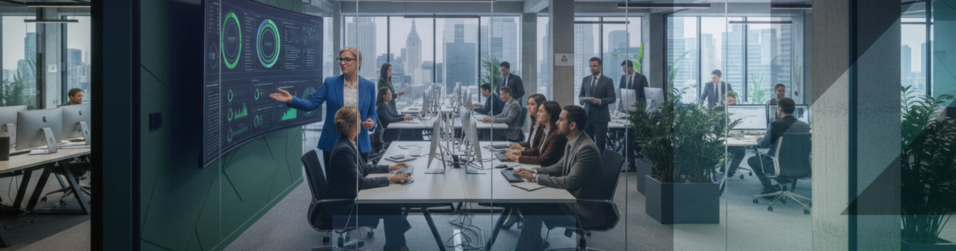 Hi tech manager checking content.