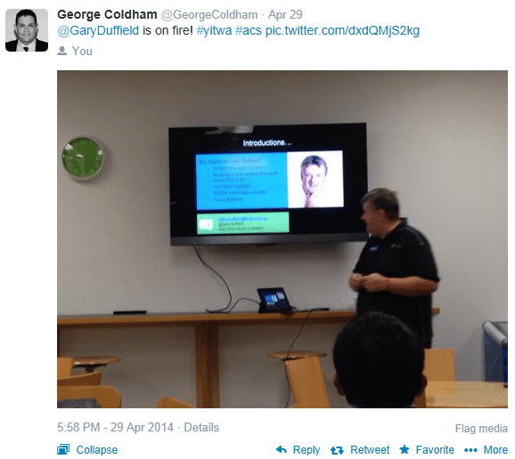 Gary Duffield tweeting