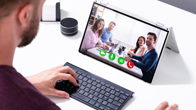 Man attending ICT Training via telepresence - learning about end user applications