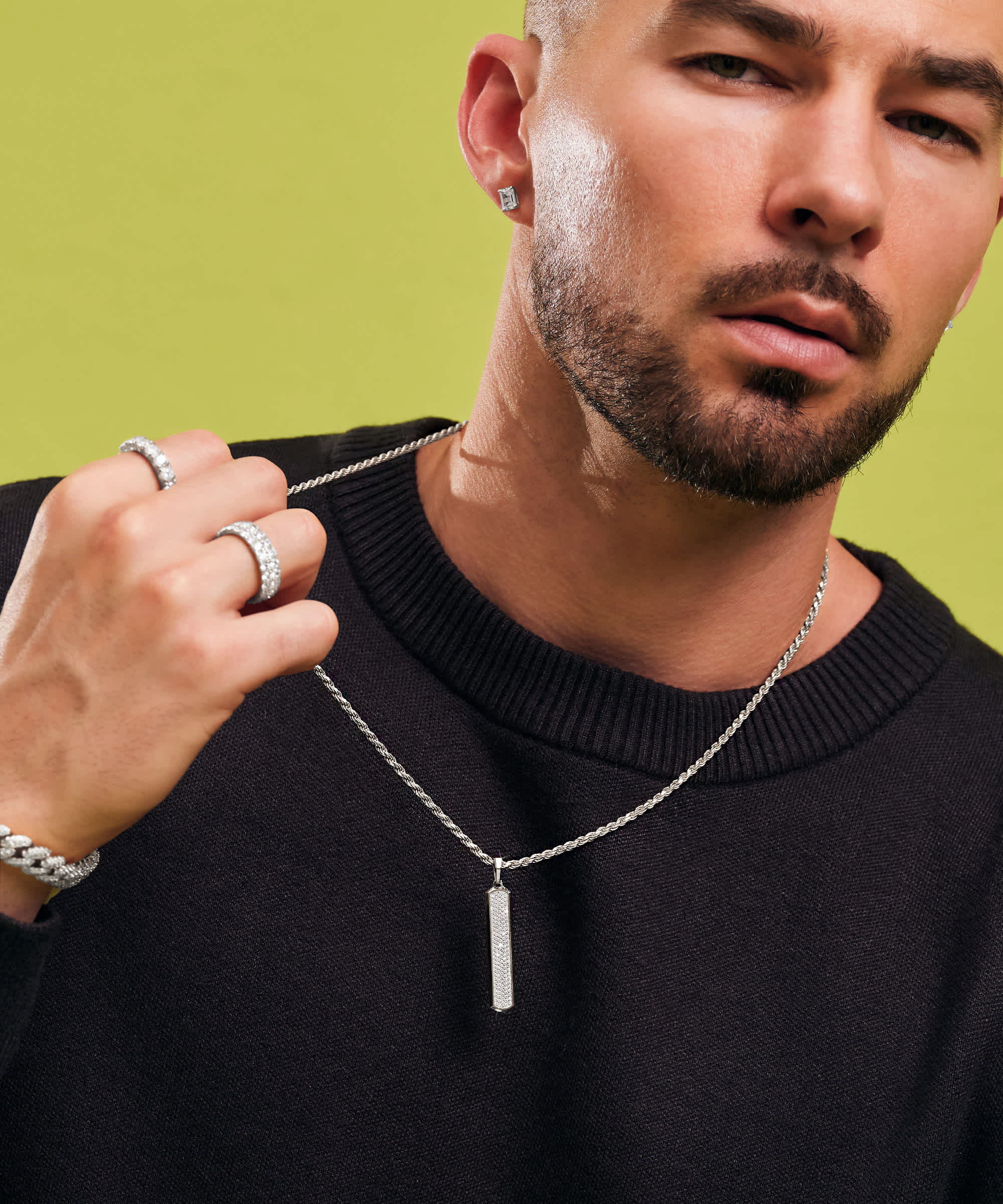 ELEVATED STYLE - Iced Out Silver Pendants