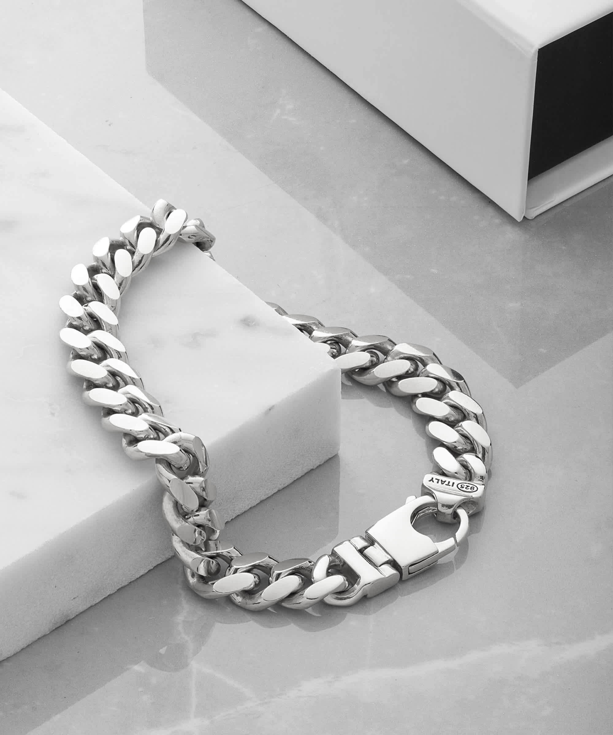 STERLING SILVER - 10mm Cuban Bracelet Silver