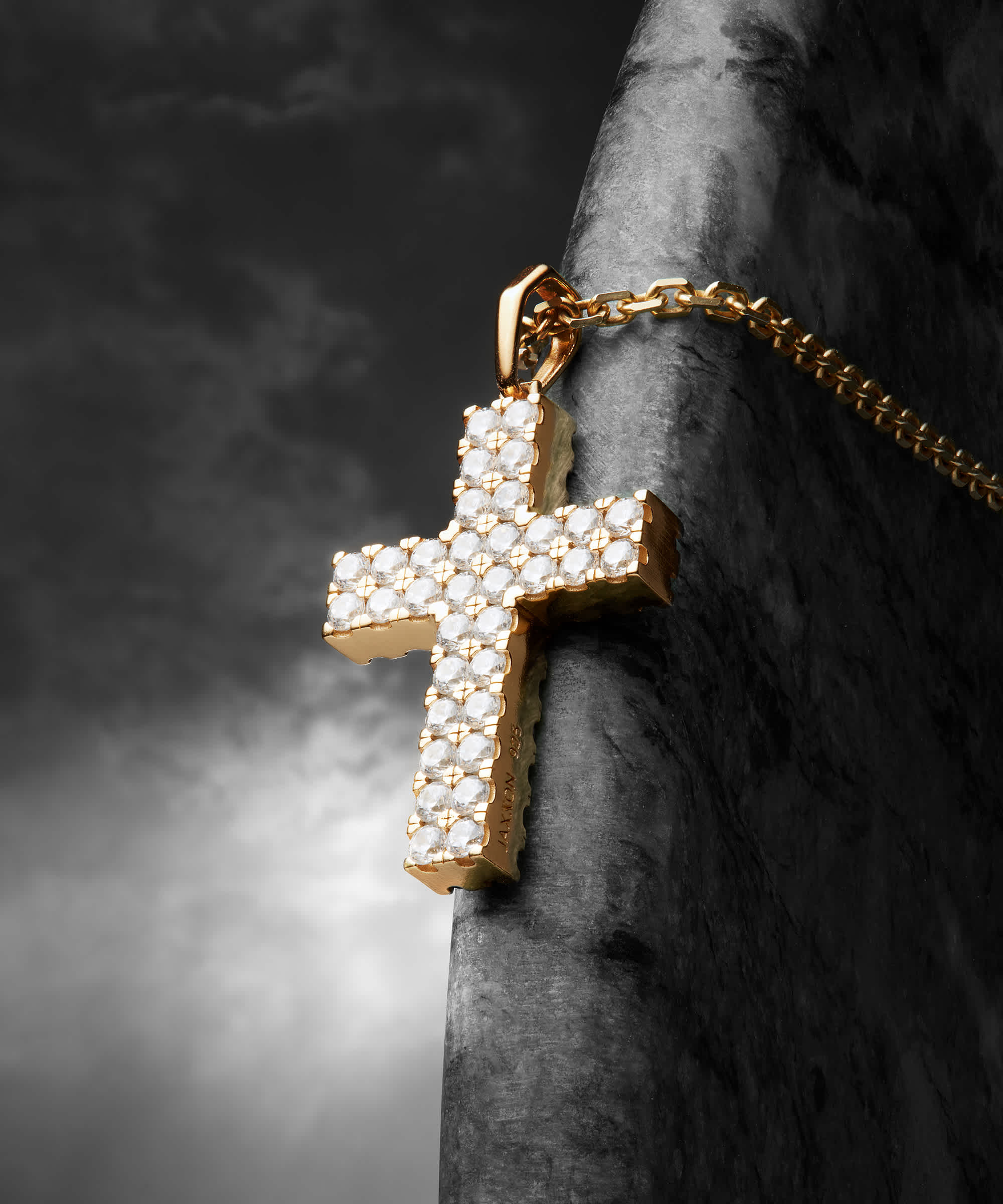 Designed in Italy - Gold Reversible Cross Pendant Necklace