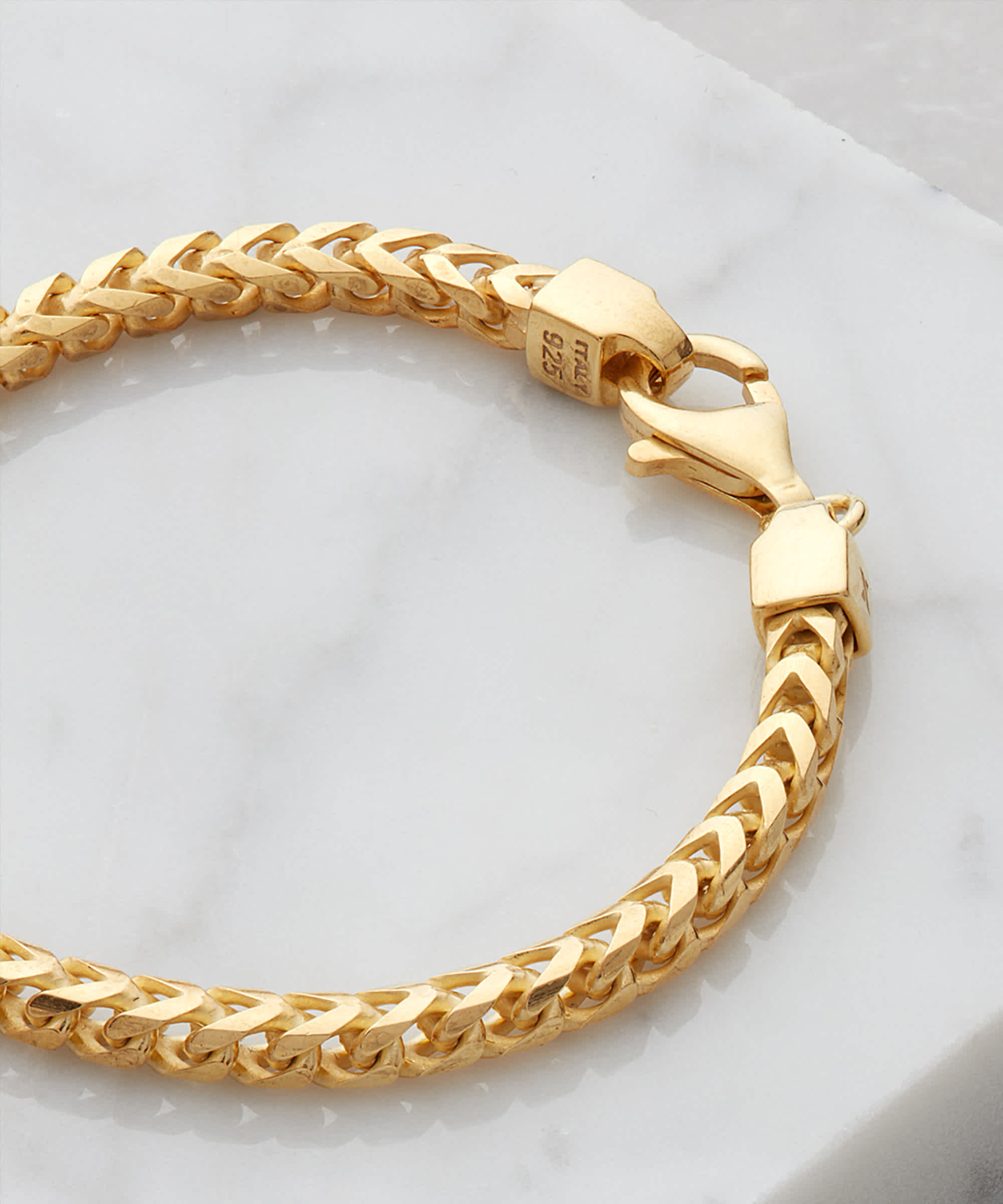 Mens Franco Bracelet Gold - Italian Made