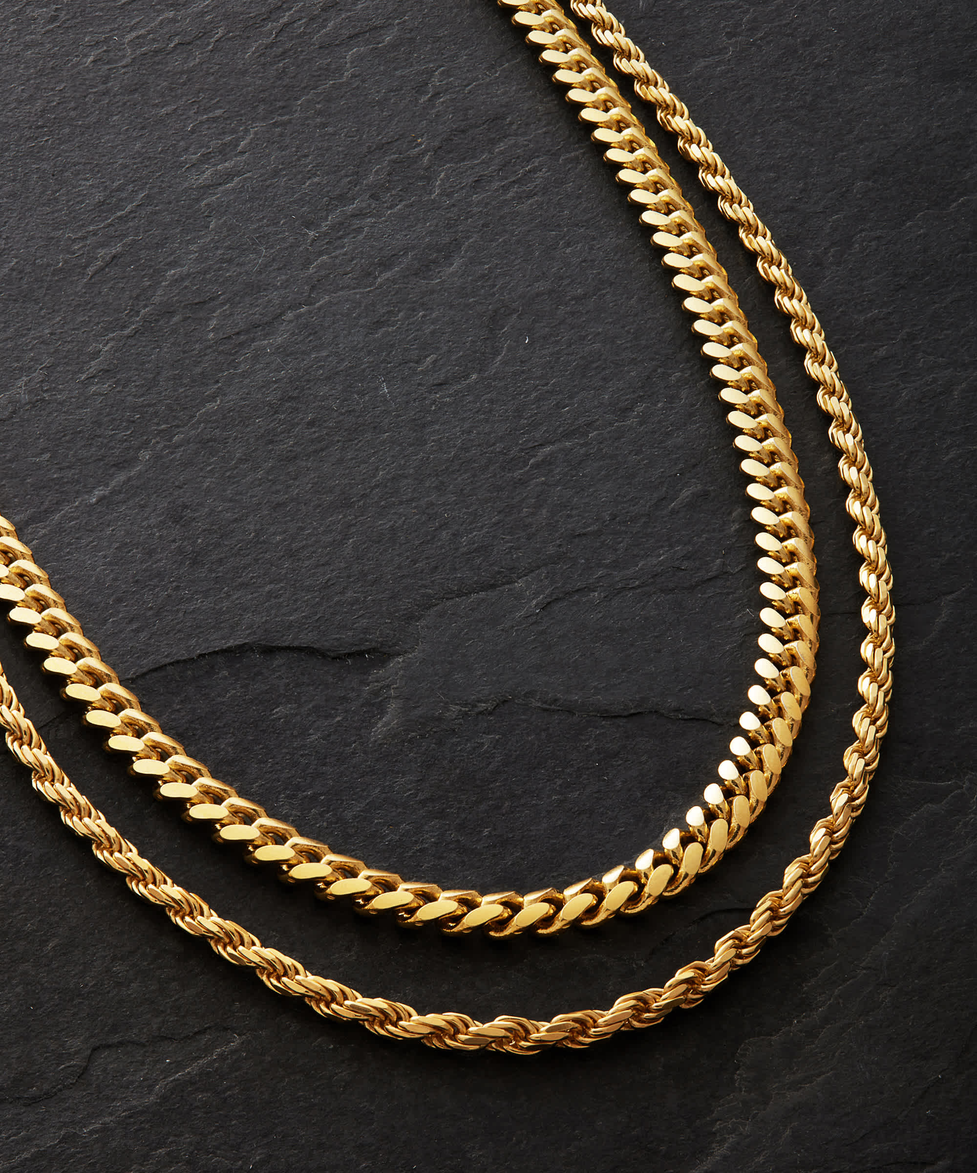 Italian-Made - Cuban + Rope Gold Bonded