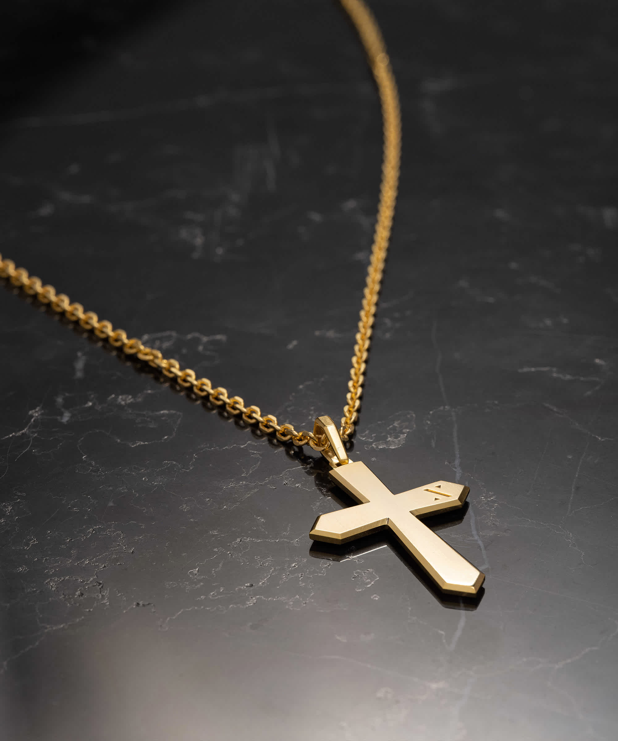 ENGRAVABLE - Crusade Cross Pendant Gold