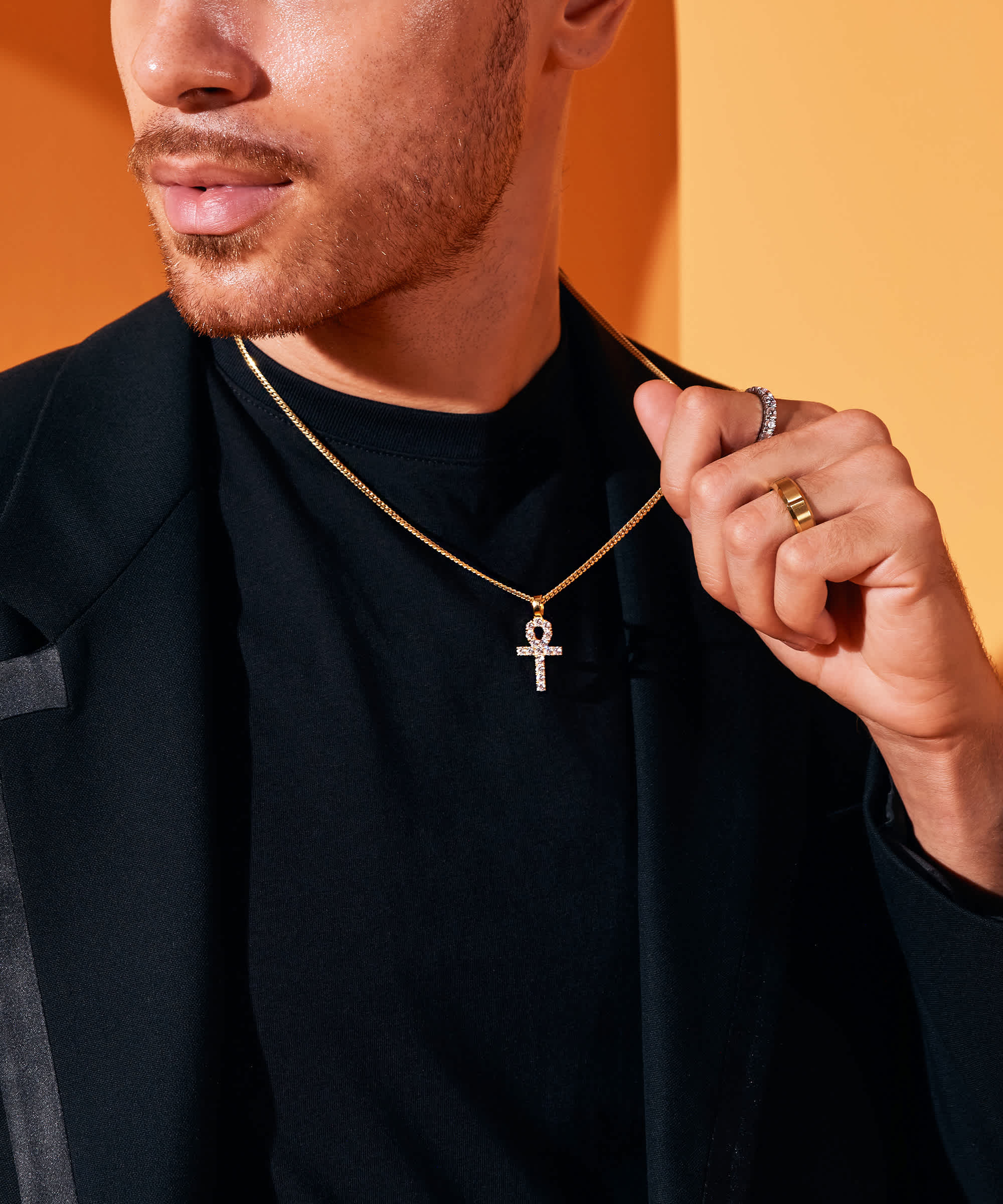 Elevated Style - Studded Ankh Pendant