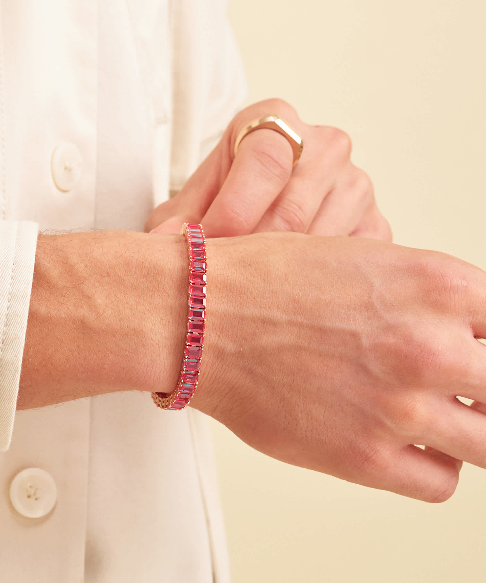 Elevated Style - Ruby Emerald Cut Tennis Bracelet