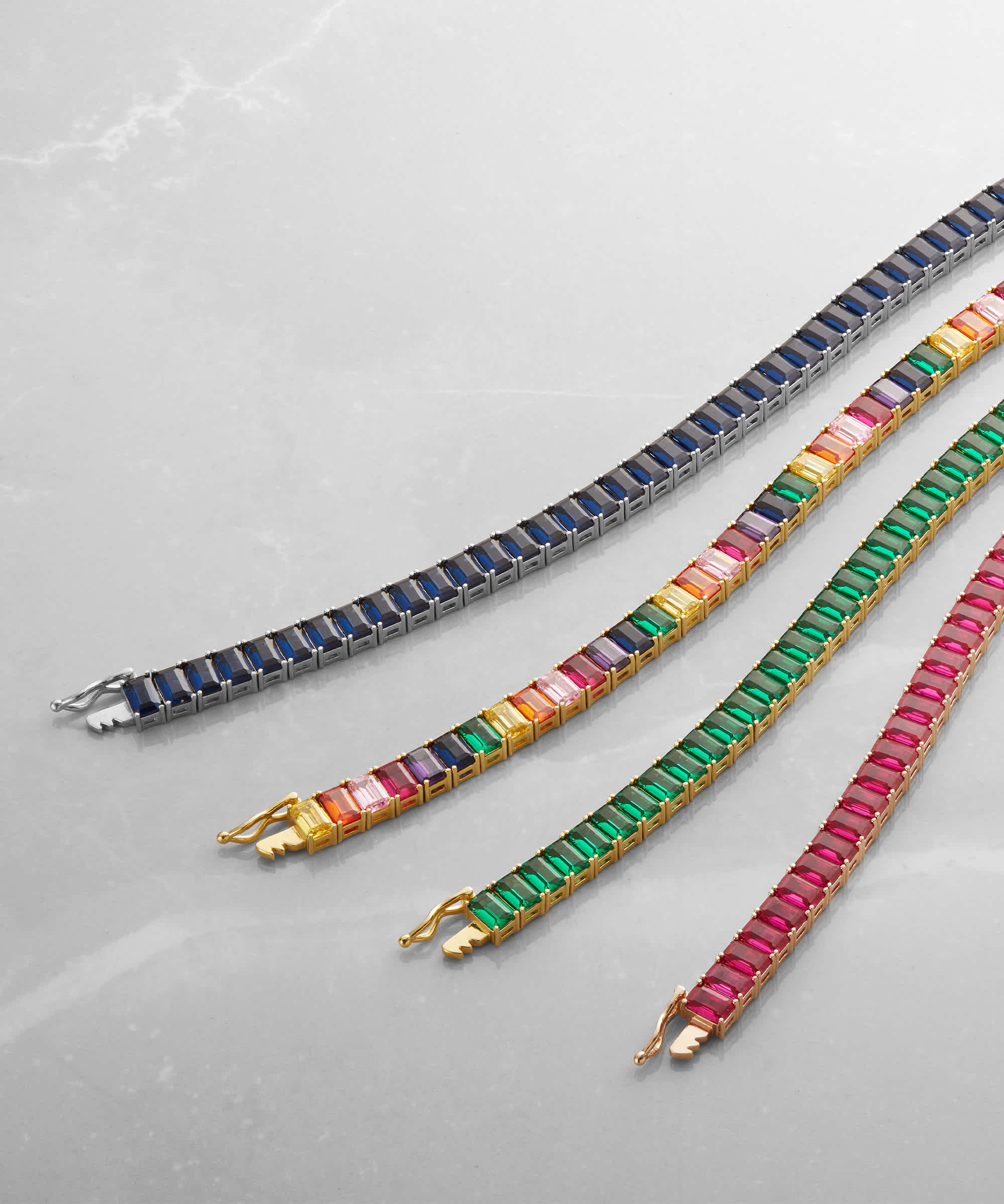 No Compromises - Ruby Emerald Cut Tennis Bracelet