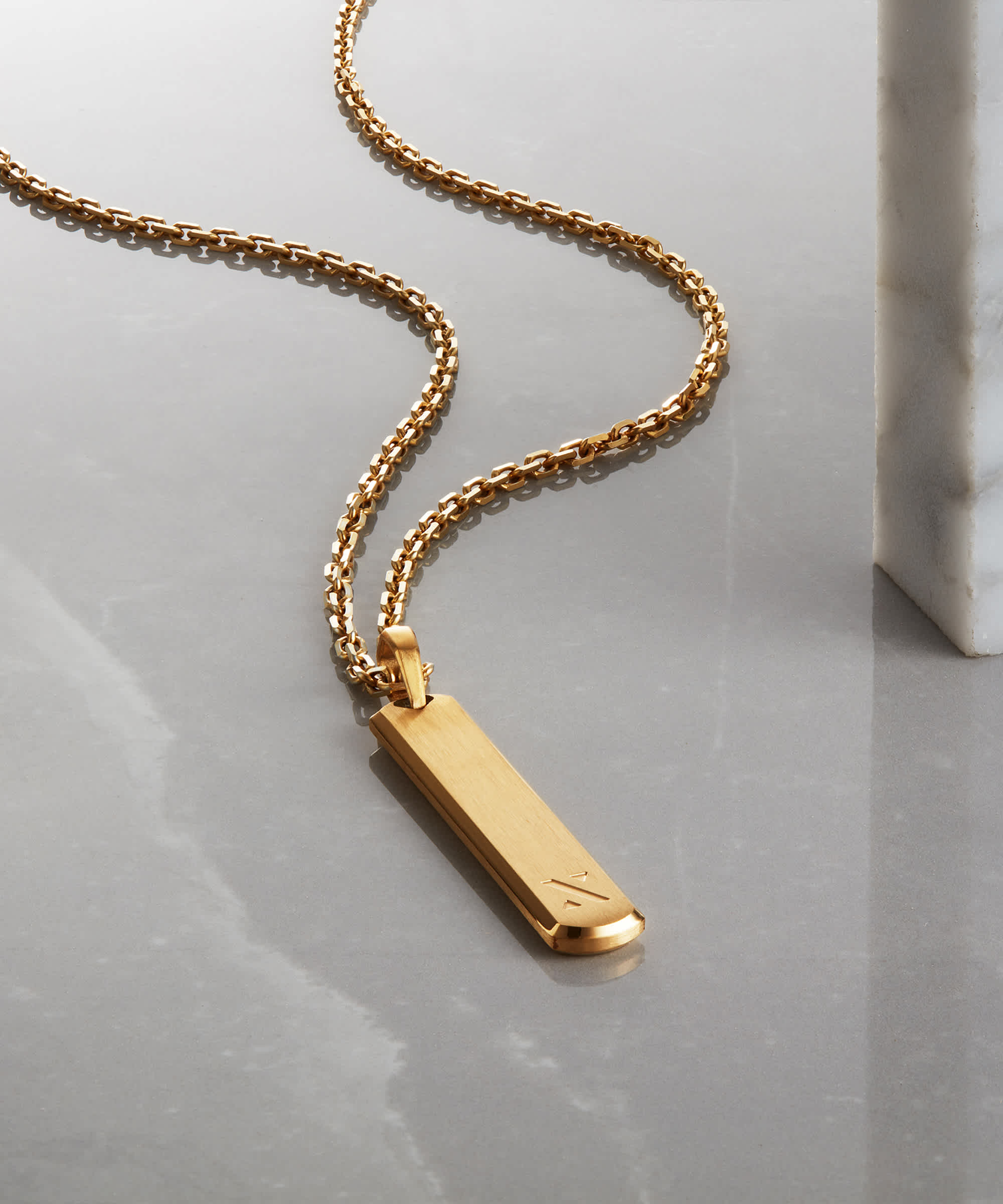 Chain Included - Gold Skyline Pendant Necklace