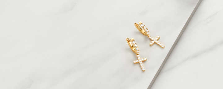 Gold Cross Earrings Bold Statement Earrings For Women Large Cross