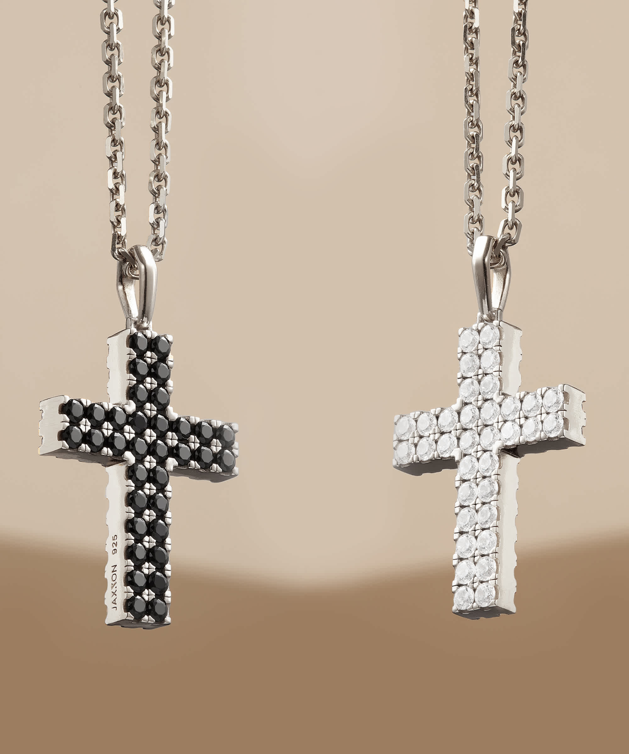 Chain Included - Silver Reversible Cross Pendant Necklace