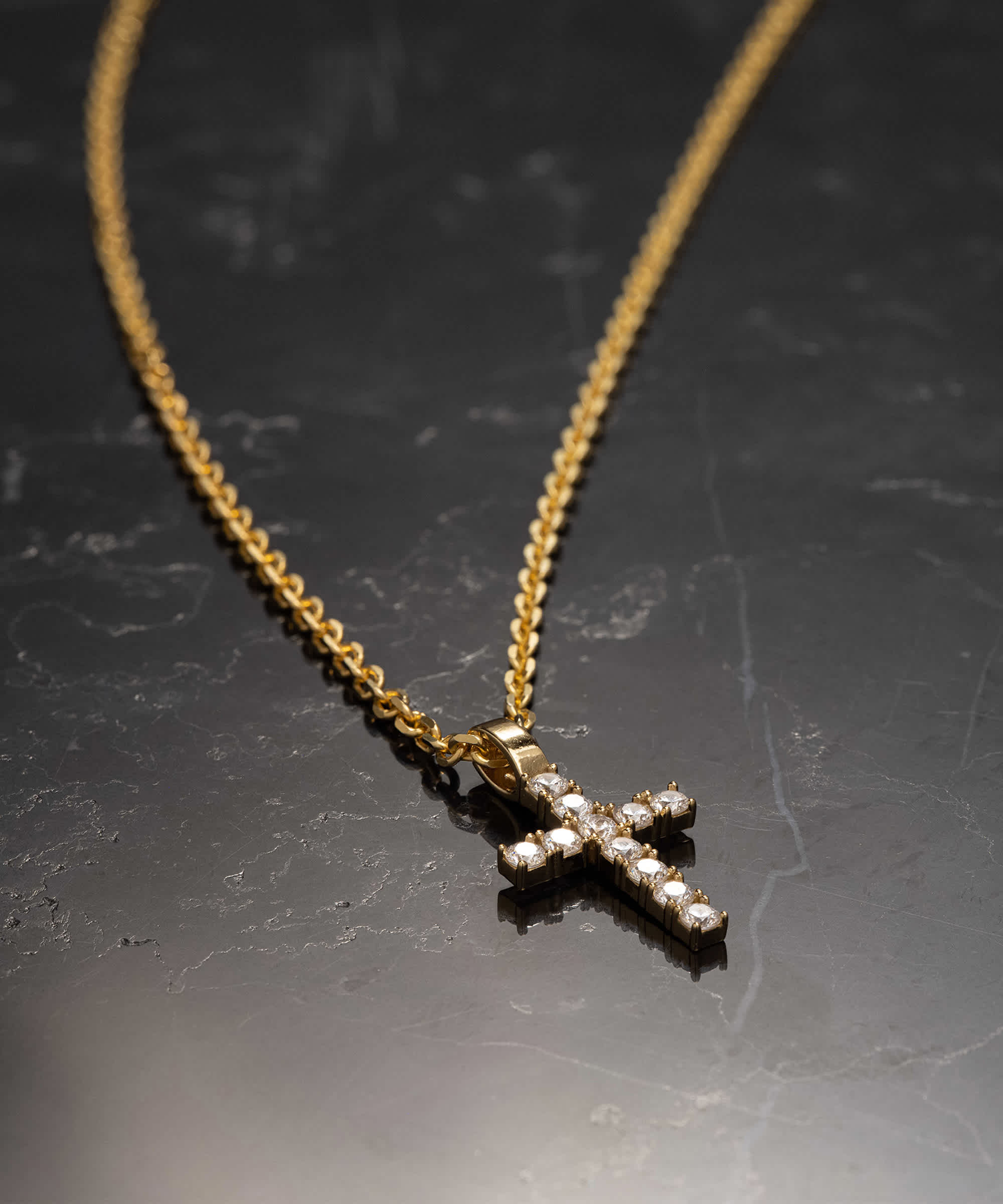 Attention to Detail - Gold Micro Studded Pendant Necklace